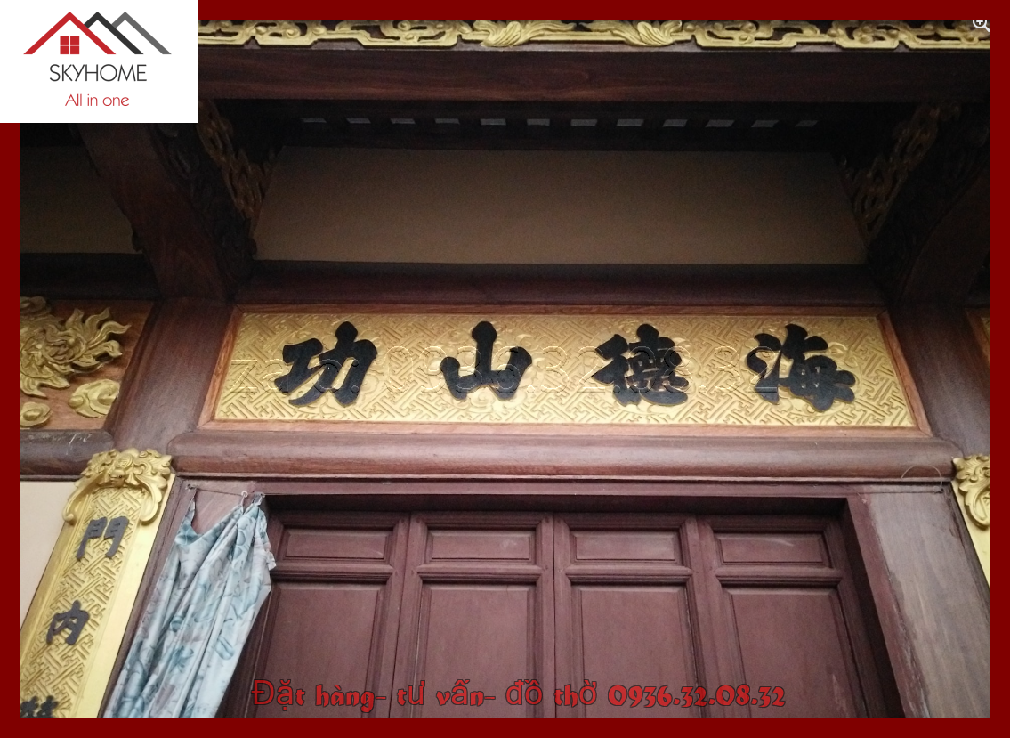 Hoành phi gỗ thờ chữ Hải đức Sơn công